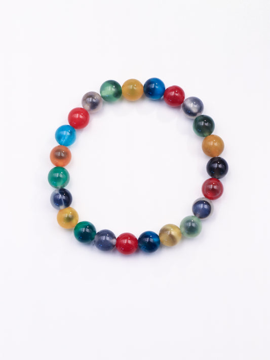 Natural Candy-Heart Agate Bracelet – Grounding, Joy & Aura Cleansing