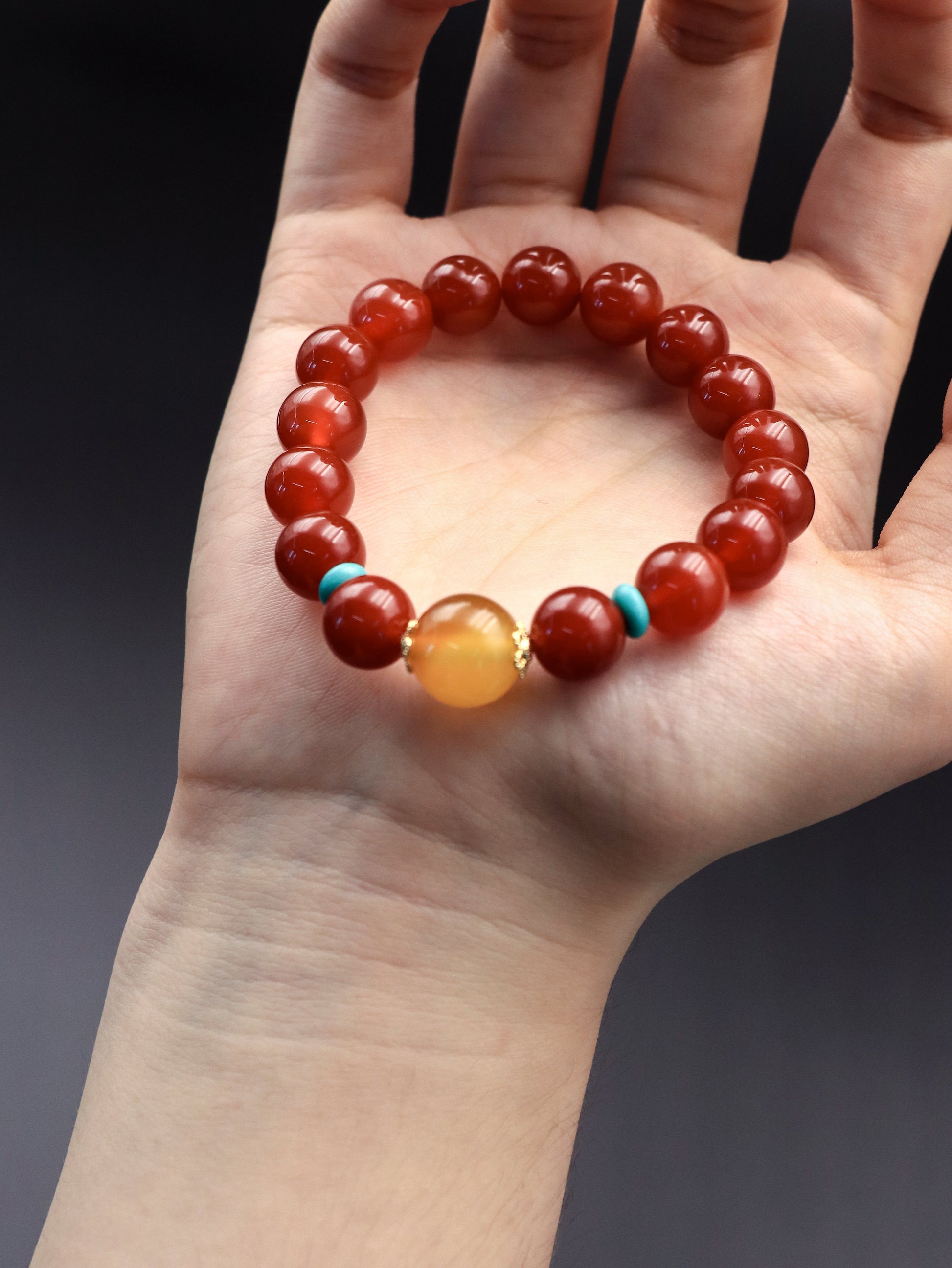 Handmade Red Agate Beaded Bracelet – Enhance Aura & Inner Strength XUANSHU