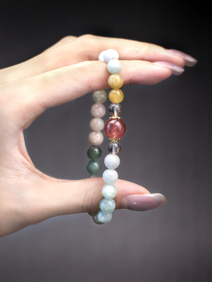 Natural Morganite & Strawberry Quartz Bracelet – Love, Healing & Emotional Balance