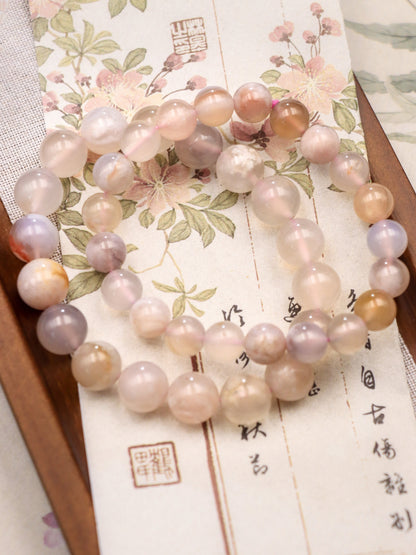 Cherry Blossom Agate Crystal Bracelet – Nurturing Calm & Inner Peace XUANSHU
