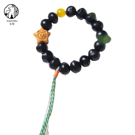Natural Soapberry Star Tassel Bracelet - Feng Shui Protection & Good Luck Amulet
