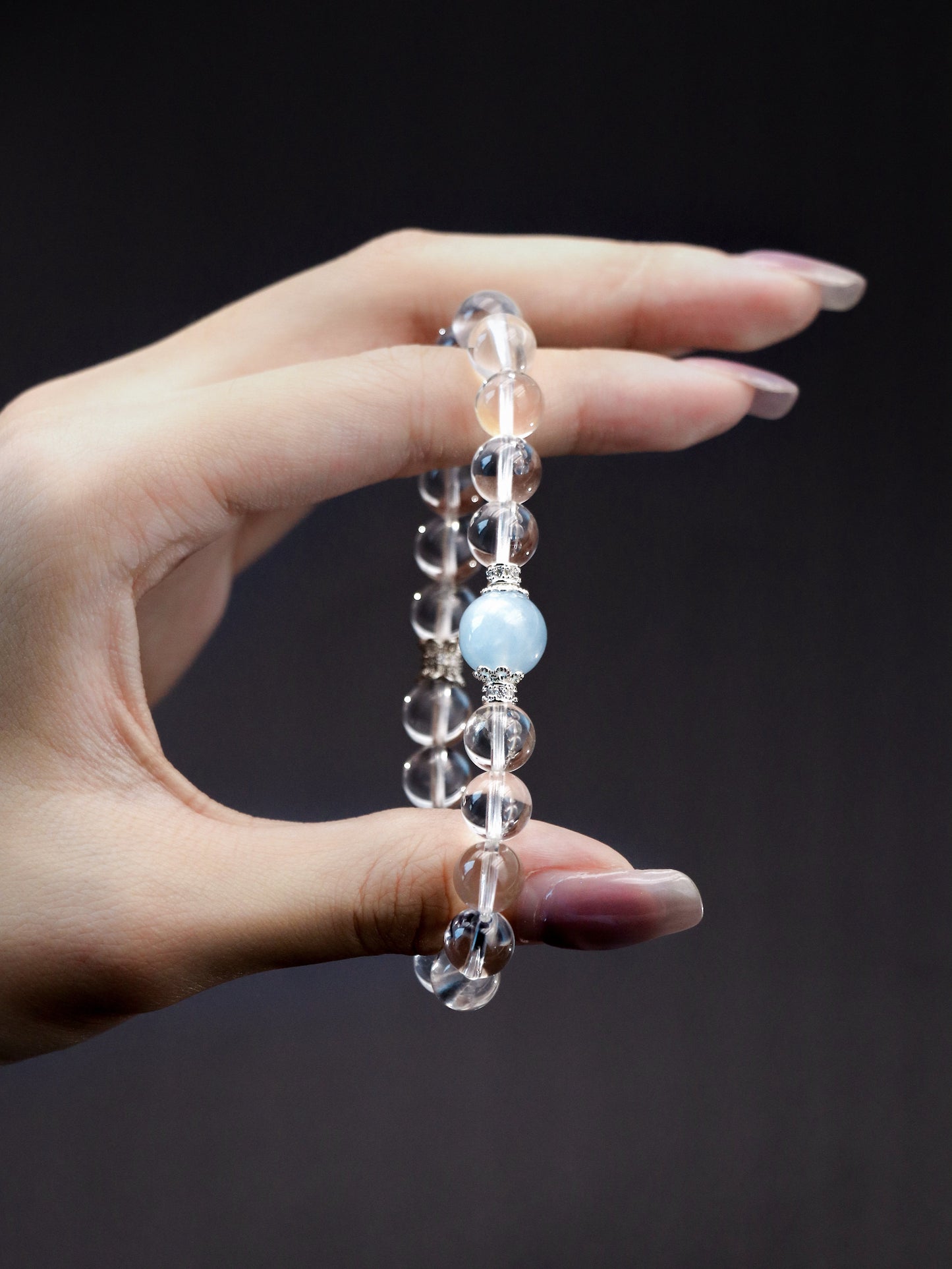 Taoist Five Elements Bracelet – Clear Quartz (Metal) & Aquamarine (Water) XUANSHU