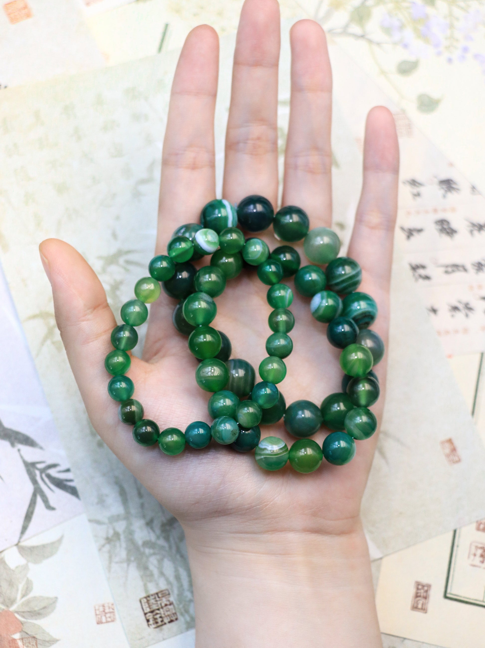 Green Agate Bracelet – Calm Mind & Emotional Balance Crystal XUANSHU