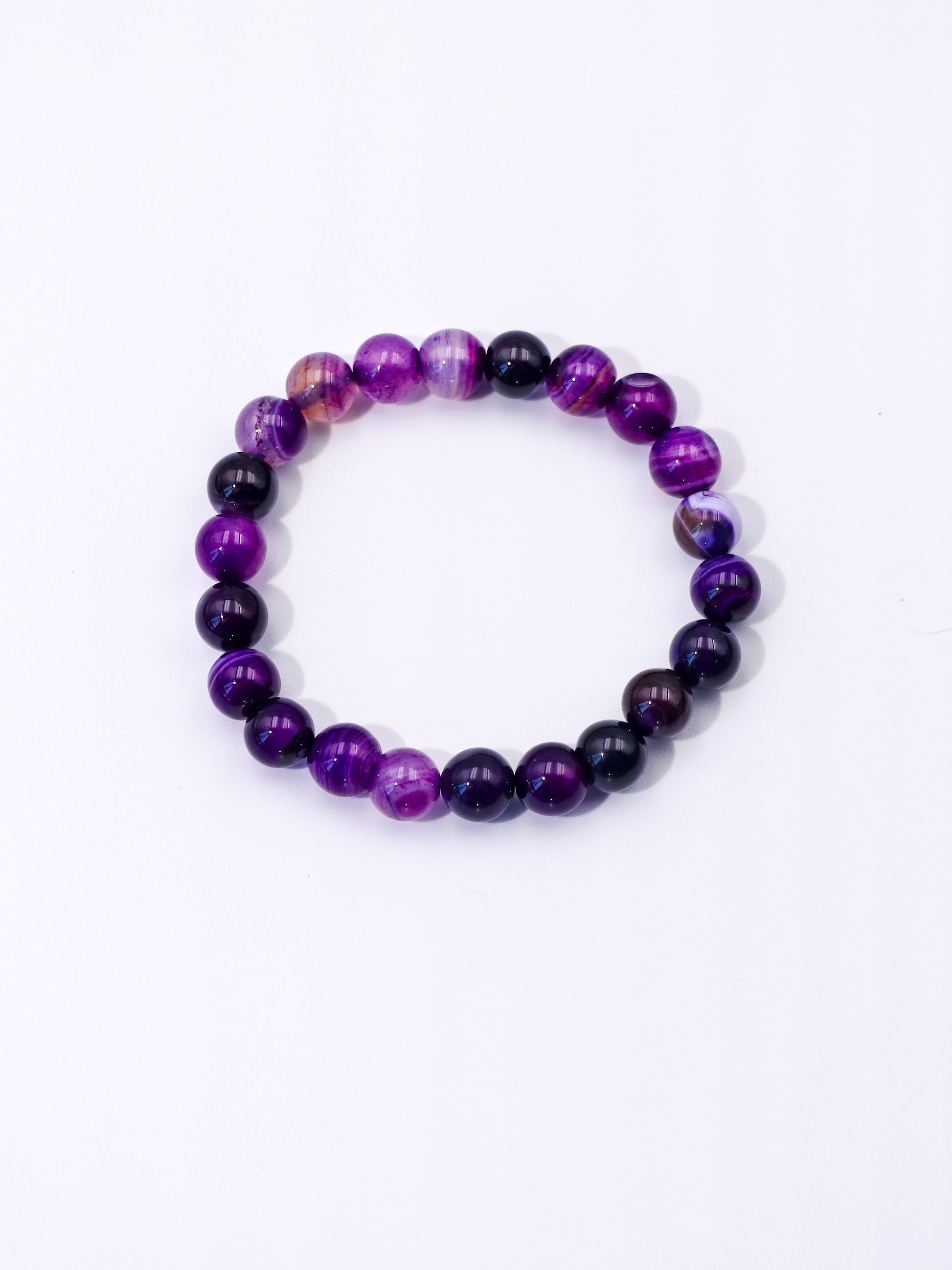 Purple Black Agate Crystal Bracelet – For Balance & Transformation XUANSHU