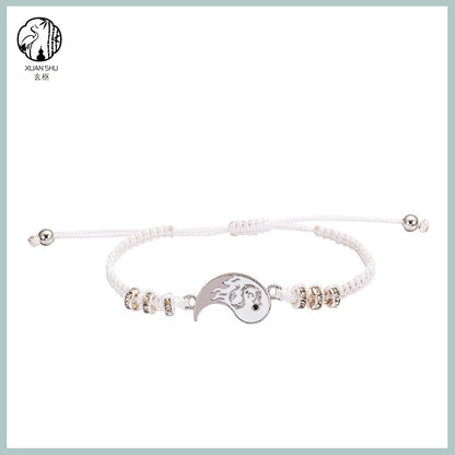 Tai Chi Bagua Dragon Pattern Couple Bracelet and Necklace Set-Dissipating Negative Energy, Attracting Good Luck and Health