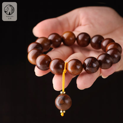 Natural Thunder-Struck Zao Wood Prayer Beads – Wealth & Prosperity Feng Shui Bracelet
