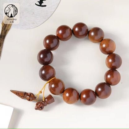 1.8 Jujube Bead Thunderstrike Wood Bracelet - Feng Shui Wealth and Luck Bracelet, Car Pendant