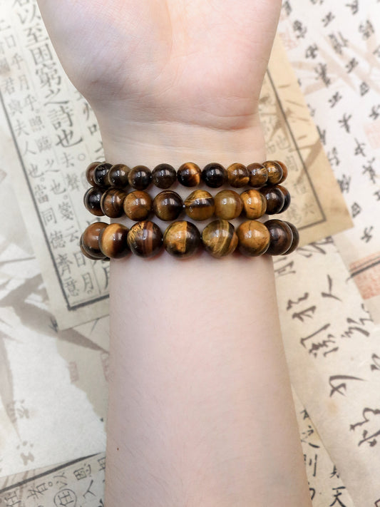 Natural Tiger Eye Stone Bracelet – Grounding & Courage Crystal Healing