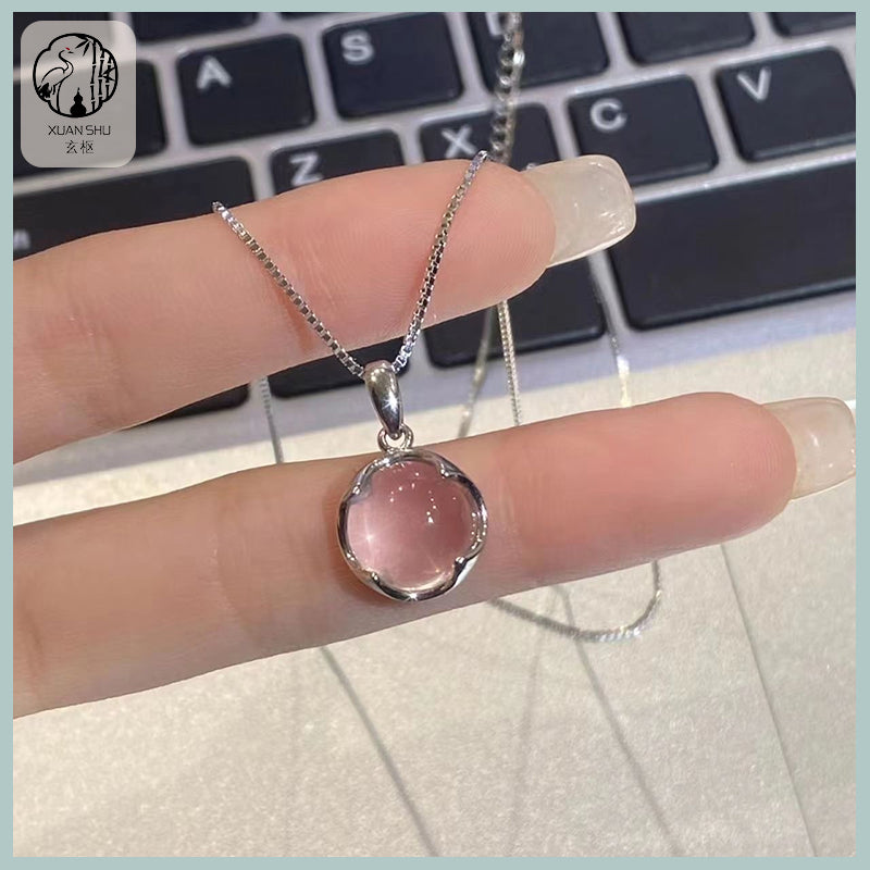 White Agate Round Pendant Necklace - A Symbol of Purity & Inner Peace