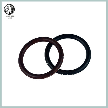 Purple Sandalwood & Black Ebony Inlaid Silver Bracelet – Protection & Spiritual Healing
