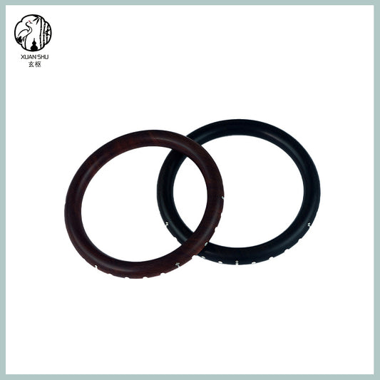 Purple Sandalwood & Black Ebony Inlaid Silver Bracelet – Protection & Spiritual Healing