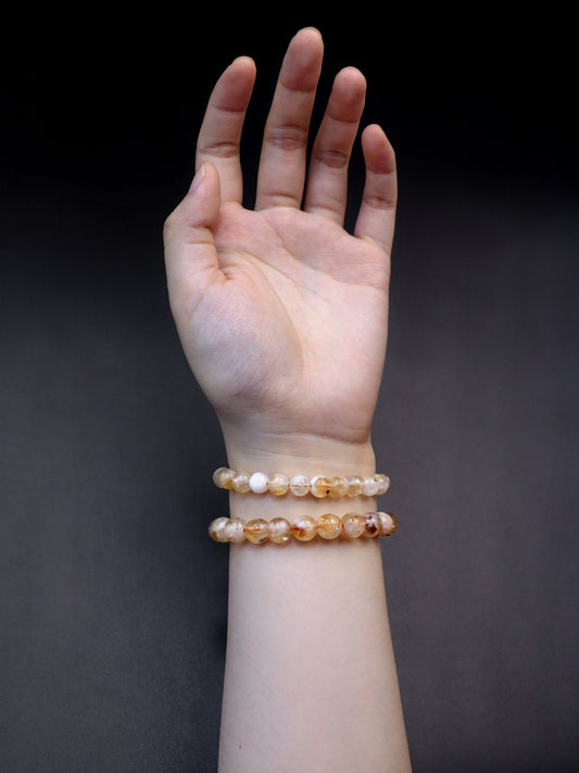 Natural Yellow Golden Quartz Bracelet - Warm Energy & Elegance
