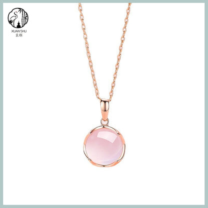White Agate Round Pendant Necklace - A Symbol of Purity & Inner Peace