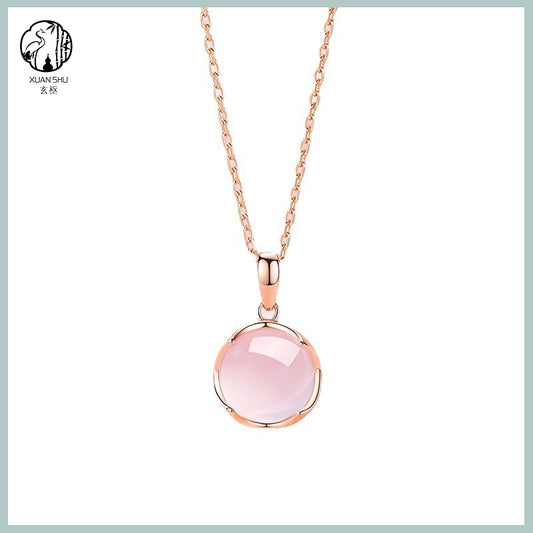 White Agate Round Pendant Necklace - A Symbol of Purity & Inner Peace