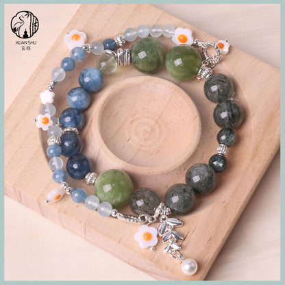 White Agate & Xiuyan Jade Pixiu Multi-Gemstone Crystal Bracelet – Protection & Wealth Charm