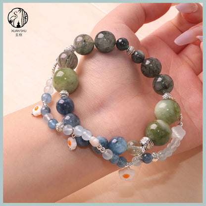 White Agate & Xiuyan Jade Pixiu Multi-Gemstone Crystal Bracelet – Protection & Wealth Charm