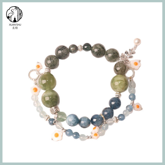 White Agate & Xiuyan Jade Pixiu Multi-Gemstone Crystal Bracelet – Protection & Wealth Charm