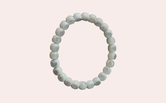 White Jade Inlaid Bodhi Root Bracelet — Promoting Longevity