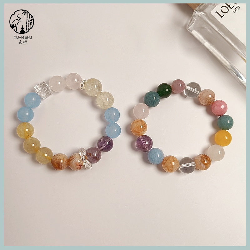 Multicolor Amethyst & Citrine Bracelet - Wealth, Prosperity, and Emotional Healing