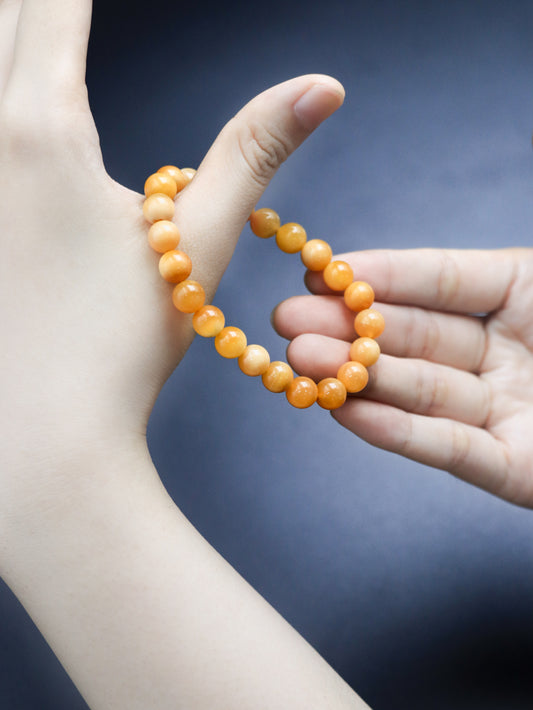 Natural Yellow Dragon Jade Bracelet – Guardian of Peace and Balance