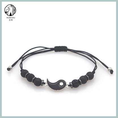 Black and White Tai Chi Yin-Yang Couple Bracelet- Balancing Energy, Enhancing Harmony and Luck
