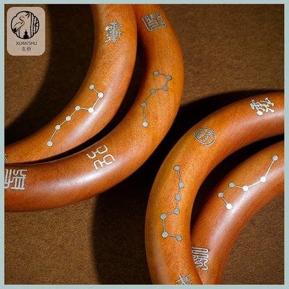 Taoist Ritual Tool Zao Wood Qiankun Circle Inlaid Bracelet - Spiritual Balance & Protection Bracelet